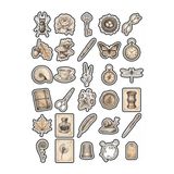 30 Adet Vintage Karakalem Doğa Ve Obje Sticker Seti - Ajanda Defter Scrapbook İçin