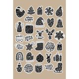 30 Adet Yilbasi Christmas Jdm Araba Stickers Motor Bisiklet Laptop Sticker Etiket Cikartma Siyah