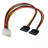 30 cm 4 Erkek Pin Molex Sata Kablo 15 Pin Dişi Çift Sata Kablo