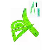 30 Cm Esnek Cetvel Takımı 4 Lü Set (Cetvel,Pergel,Açıölçer Ve Metal 0,7 Uçlu Pergelli Set)