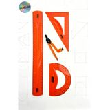 30 Cm Esnek Kırılmaz Cetvel Takımı 4 Lü Set (Cetvel,Pergel,Açıölçer Ve Pergelli Set) Turuncu