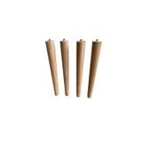 30 cm Ham Konik Ahşap Ayak Mobilya Ayağı – 4'lü Set | Masif Doğal Ahşap | Bağlantı Aparatlı | Puf, Sehpa, Komodin, Dolap | Boyanabilir ve Verniklenebilir Yüzey