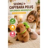 30 cm Koyu Kahverengi Sırt Çantalı Capybara Peluş Oyuncak – Yumuşak Dolgu Sevimli Maskot OPH-001829