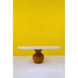 30 Cm. Mdf Beyaz Tabak Nar Model Ahşap Ayaklı Pasta Sunum Tabağı