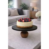 30 cm Mdf Siyah Tabak Nar Model Ahşap Ayaklı Pasta Sunum Tabağı