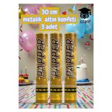 30 cm metalik altın konfeti 3 adet