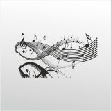 30 cm Müzik Notaları Folyo Sticker