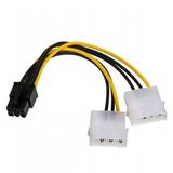 30 cm Pci Express To 2x 4 Pin Molex Erkek Kablo 6 Pin Pci Exp 2x 4 Pin Erkek Molex 30 cm Power Kablo