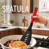 30 cm Plastik Spatula 220 Derece Isıya Dayanıklı Bpa Free Yapışmaz Yüzey Uyumlu Delikli Servis Spatulası Krep Balık Börek Pasta Kek Çevirme Spatulası Sariva Home