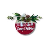 30 cm Yılbaşı Kapı Süsü | Christmas Kapı Dekoru | Çam Ağacı ve Kar Tanesi Temalı (Ağaç)