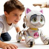 30 Fonksiyonlu Robot Kedi Köpek Oyuncağı, Şarjlı Akıllı Evcil Hayvan, Sesli Komut, Hareket Sensörü, Buhar Efekti, Müzikli Dans Eden İnteraktif Oyuncak