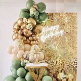 30 Küf Yeşili 15 Krom Gold 15 Deniz Kumu Pastel Ten Rengi Balon Zinciri-