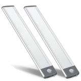 30 LED Hareket Sensörü Dolap Işıkları, USB Şarj Edilebilir Pil Gece Lambası Dolap Işığı, Gardırop Lambaları, Birim Altı Şerit, Aydınlatma Mutfak Lambaları, Dolap Aydınlatma Sensör Işığı (2'li Paket)