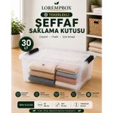 30 LT Tekerlekli Şeffaf Saklama Kutusu Tek Adet | Depolama Çözümü
