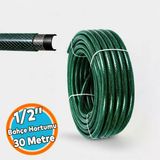 (30 Metre) Dayanıklı 3 Katlı Sağlam Klasik Bahçe Çeşme Hortumu Su Sulama Yıkama Hortum 12.5 Mm 1/2"