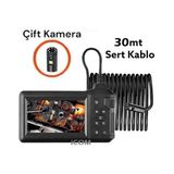 30 Metre Endoskop Ekranlı Yılan Kamera 1080P Sert Kablo ICS-330