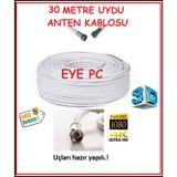30 Metre Hazır Uçlu Çanak Anten Montaj Kablosu Tak Çalıştır