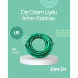 30 Metre Rg6u / U6 Uydu Çanak Anten Kablosu Yeşil 30 M