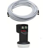 30 Metre Uydu Kablosu Ikili Çıkış Çanak Uydu 4K Full Hd 3D Lnb F Konnektör 2 Li Twin Lnb Lnb - Çok Renkli
