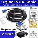 30 Metre Vga Kurumlar Okullar Ofisler Mağzalar İçin Kaliteli Kalın Vga Kablo