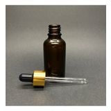 30 Ml Amber Cam Damlalıklı Şişe , Gold Metalik Kapak , 30 Cc Kahverengi Cam Damlalıklı Şişe x 6 Adet