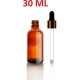 30 ml Amber Cam Şişe Gold Metal Siyah Kapaklı Cam Damlalıklı Boş Esans Yağ Şişesi 30ML