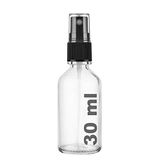 30 ml Kapaklı Siyah Sprey Şeffaf 30 Cc Fısfıs Kolonya Dezenfektan Şeffaf Cam Şişe 2 Adet (Şeffaf Şişe | Siyah Sprey, 30 ml)