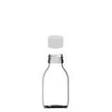 30 ml Sızdırmaz Kapaklı Şeffaf Shot Şişesi 30 Cc Ginger Şat Beyaz Cam Şişe 20 Adet (Kilitsiz Plastik Beyaz Kapak)