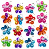 30 Paket Toplu Çiçek Sırt Çantası Anahtarlık Mini pop Fidget erkek ve Küçük Kız için, Çocuklar, Öğrenciler Hediye ve Doğum Günü Yaz Partisi Şekerleri, Öğrenciler Kabarcık Ödülü