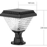 30 Watt Güneş Enerjili Set Üstü Bahçe Aydınlatma Armatürü Dış Mekan IP65 Kare Solar Bahçe Armatürü - 6500K (Beyaz)