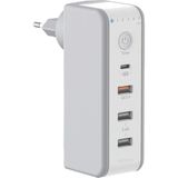 30 Watt PD18W Zaman Ayarlı USB Çıkışlı Priz 180 Derece Döndürülebilir Fiş Qc3.0 2.4A USB Çıkışlı M8J301TE - 20W GaN White