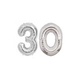 30 Yaş Sayı Folyo Balon Gümüş 40 İnç 100 cm