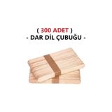 (300 Adet) Ahşap Büyük Dar Dil Çubuğu Abeslang Dondurma Dil Basma Ağda Çubuğu Natural