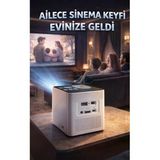 300 Ansı Lümen Şarjlı Taşınabilir Projeksiyon - Hd 720P 4K Destekli Wifi Bluetooth Ev Sinema Sistemi