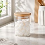 300 ml Bambu Kapaklı Cam Kavanoz, Silikon Contalı Şeffaf Baharatlık ve Saklama Kabı, Çay Kahve Şeker Baharat Kuruyemiş Kavanozu - Çok Renkli - Standart