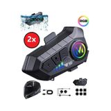 300 Mt Intercom 2 Eşleşmeli Kask Kulaklık Y-10PR Su Geçirmez Bluetooth Motosiklet Intercom Kulaklık