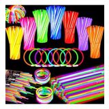 300 Pcs Neon Stick Glow Stick 300 Adet Neon Işık Fosforlu Bileklik Kolye Fosforlu Işık Renkli Glow