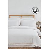 300 Tc King Pamuk Saten Nakışlı Nevresim Takımı Battal Çift Kişilik 6 Parça Krem Kırık Beyaz Secret - Krem - Pembe - 220 x 240 cm