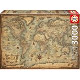 3000 Parça Puzzle Dünya Haritası,