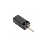30000MAH 4 USB Çıkışlı Powerbank Type C Lightning ve Mikro USB Girişli El Fenerli - Siyah