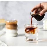 300ML Çift Çidarlı Desenli Soğuk Kahve Bardak, Beyaz, Şık ve Dayanıklı Tasarım - Seçenek 1