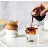 300ml Çift Çidarlı Soğuk Kahve İçecek Şık Desenli Bardak Beyaz