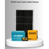 300W Hazır Solar Paket Sistem | Telefon Şarj & Aydınlatma Seti (Montaj Ekipmanları Dahil)