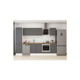 300X210 Cm Klasik Mebran Mutfak Dolabı Beyaz Mb-E80B50S50-2 Mebran | Antrasit - Suntalam
