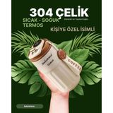 304 Çelik Sıcak - Soğuk Kişiye Özel Termos - 500 ml - Bej