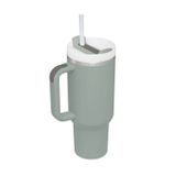 304 L Çelik 1,2 L Yeşil Pipetli El Termos Mug (SIZDIRMAZLIK YOK) cin856ys
