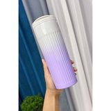 304 L Çelik 500 Ml. Mor Beyaz Degrade El Termos Mug CIN917MR - Çok Renkli