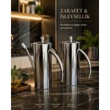 304 Lüks Paslanmaz Çelik Yağdanlık-demlik 700 Ml ,ateşe Uygun & Şık Sofra & Mutfak Kullanımı Çelik 2 Li