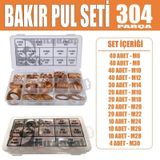 304 Parça Bakır Pul Seti - Karter Tapa Pulu