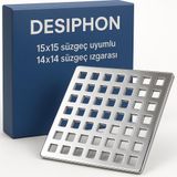 304 Paslanmaz Çelik 14x14 cm Kare Süzgeç Kapağı – 15x15 cm Yer Süzgeçleriyle Uyumlu Dayanıklı Yedek Üst Izgara
